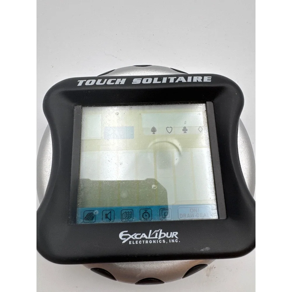 Excalibur Electronics Touch Solitaire‎ Handheld Game Silver Black Model 470ET - Picture 3 of 3
